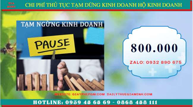 Thủ tục tạm dừng kinh doanh hộ kinh doanh tại Bình Định 6 Chi phí tạm dừng kinh doanh hộ kinh doanh tại Bình Định