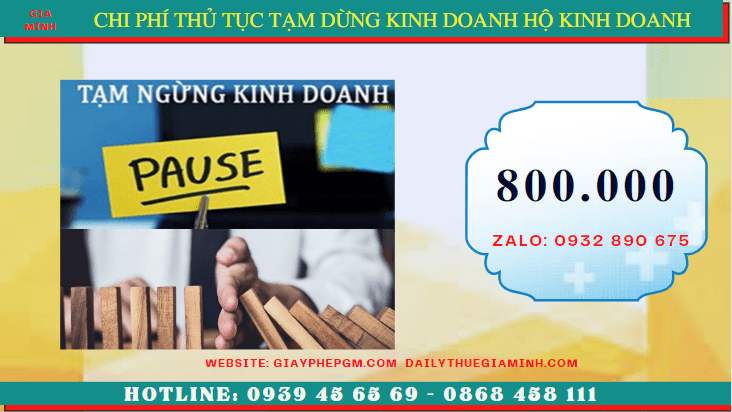Thủ tục tạm dừng kinh doanh hộ kinh doanh tại Khánh Hòa 5 Chi phí tạm dừng kinh doanh hộ kinh doanh tại Khánh Hòa