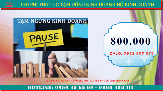 Thủ tục tạm dừng kinh doanh hộ kinh doanh tại Ninh Thuận 5 Chi phí tạm dừng kinh doanh hộ kinh doanh tại Ninh Thuận