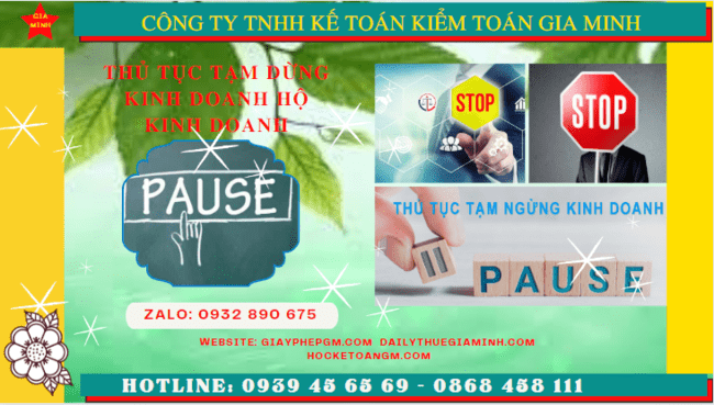 Thủ tục tạm dừng kinh doanh hộ kinh doanh tại Huế 7 Tạm dừng kinh doanh hộ kinh doanh theo quy định tại Huế