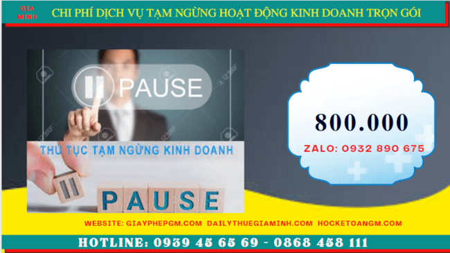 Dịch vụ tạm ngừng hoạt động kinh doanh trọn gói tại Quảng Nam 5 Chi phí thủ tục tạm ngừng kinh doanh công ty tại Quảng Nam