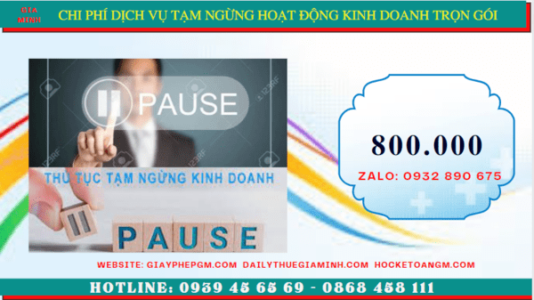 Dịch vụ tạm ngừng hoạt động kinh doanh trọn gói tại Quảng Ngãi 5 Chi phí thủ tục tạm ngừng kinh doanh công ty tại Quảng Ngãi