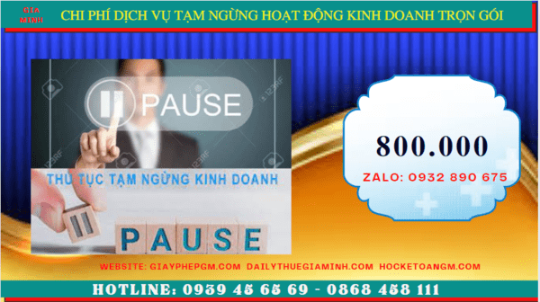 Chi phí thủ tục tạm ngừng kinh doanh công ty tại Quảng Bình