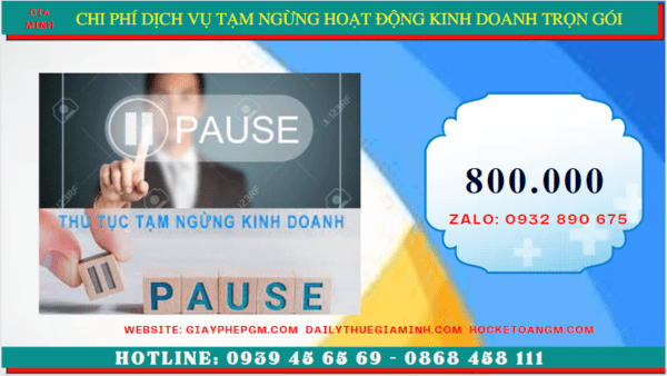 Dịch vụ tạm ngừng hoạt động kinh doanh trọn gói tại Huế 5 Chi phí thủ tục tạm ngừng kinh doanh công ty tại Huế