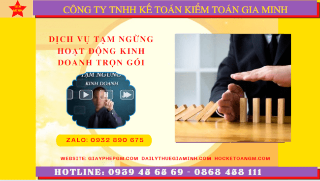 Dịch vụ tạm ngừng hoạt động kinh doanh trọn gói tại Thành phố Huế 6 Dịch vụ thủ tục tạm ngừng kinh doanh trọn gói tại Thành Phố Huế