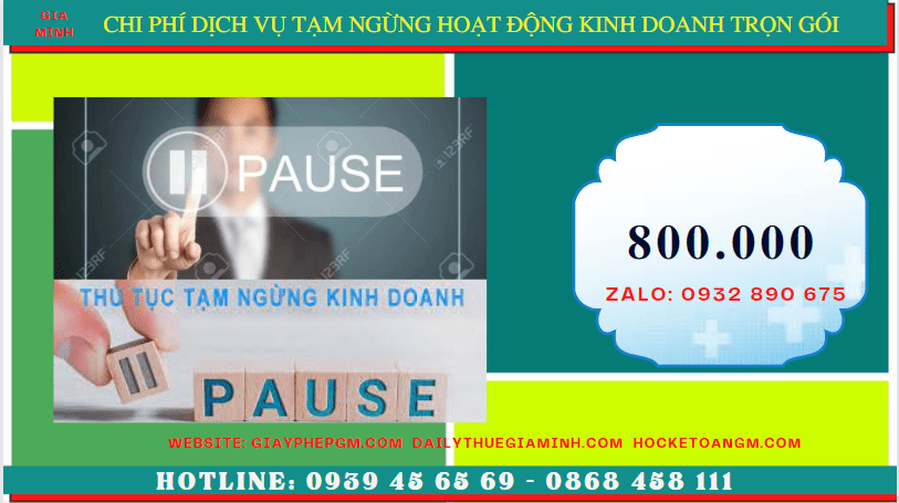 Chi phí thủ tục tạm ngừng kinh doanh công ty tại TT Huế