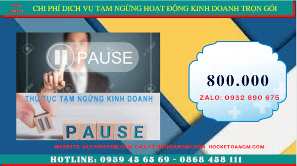 Dịch vụ tạm ngừng hoạt động kinh doanh trọn gói tại Thành phố Huế 5 Chi phí thủ tục tạm ngừng kinh doanh công ty tại Thành Phố Huế