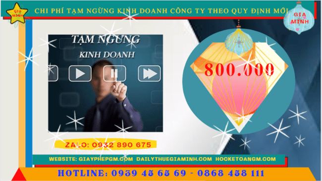 Dịch vụ tạm ngừng kinh doanh công ty tại TT Huế theo quy định mới 5 Chi phí tạm ngừng kinh doanh công ty tại TT Huế
