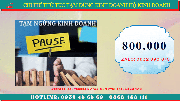 Thủ tục tạm dừng kinh doanh hộ kinh doanh tại Quảng Nam 5 Chi phí tạm dừng kinh doanh hộ kinh doanh tại Quảng Nam