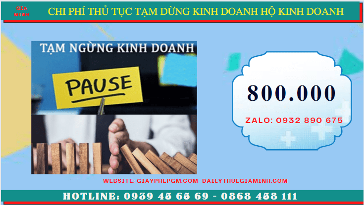 Thủ tục tạm dừng kinh doanh hộ kinh doanh tại Hà Tĩnh 5 Chi phí tạm dừng kinh doanh hộ kinh doanh tại Hà Tĩnh