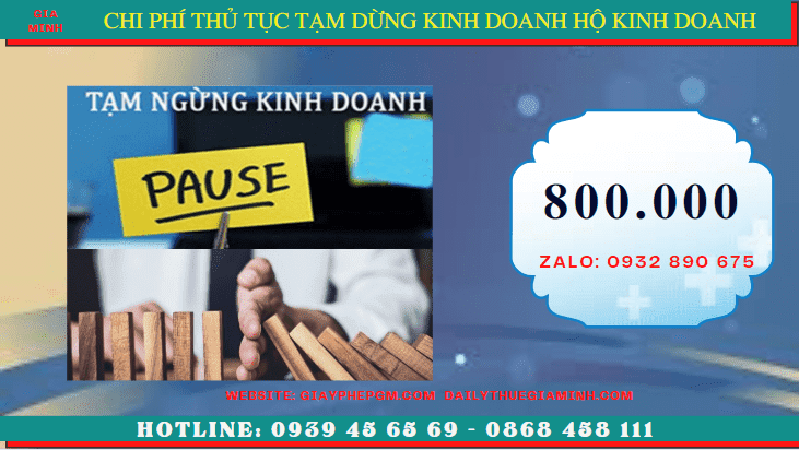 Thủ tục tạm dừng kinh doanh hộ kinh doanh tại Nghệ An 5 Chi phí tạm dừng kinh doanh hộ kinh doanh tại Nghệ An