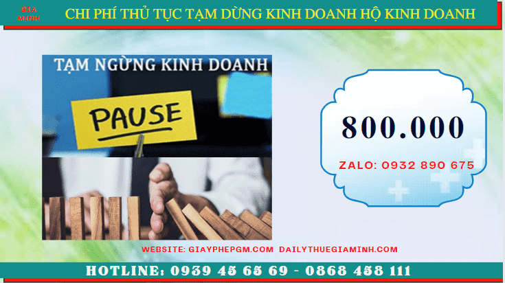 Thủ tục tạm dừng kinh doanh hộ kinh doanh tại Quảng Bình 5 Chi phí tạm dừng kinh doanh hộ kinh doanh tại Quảng Bình