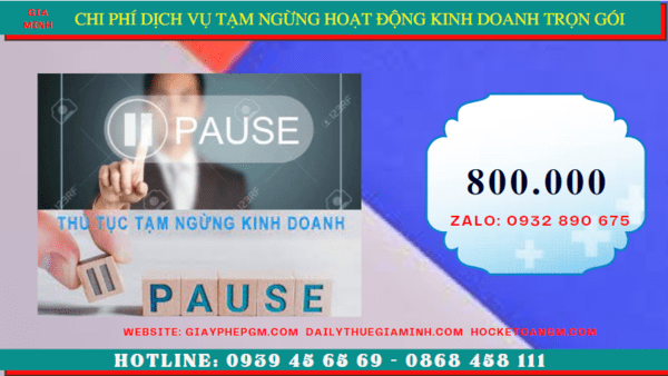 Chi phí thủ tục tạm ngừng kinh doanh công ty tại Thừa Thiên Huế