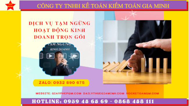 Dịch vụ thủ tục tạm ngừng kinh doanh trọn gói tại Hà Nam