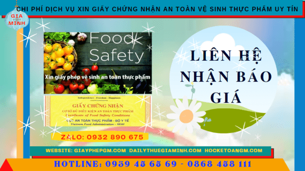 DỊCH VỤ XIN GIẤY CHỨNG NHẬN AN TOÀN VỆ SINH THỰC PHẨM UY TÍN TẠI NINH BÌNH 12 Chi phí dịch xin cấp giấy chứng nhận an toàn vệ sinh thực phẩm tại Ninh Bình