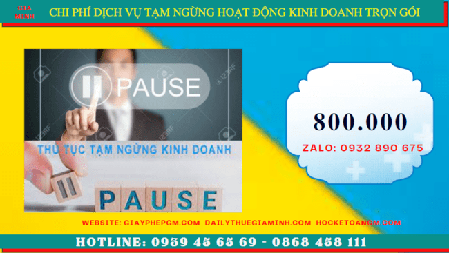 Chi phí thủ tục tạm ngừng kinh doanh công ty tại Hà Nam