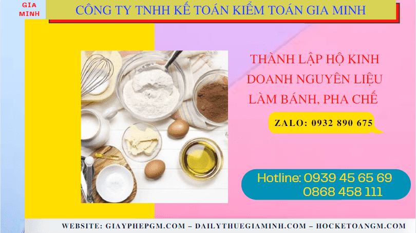 Thành lập hộ kinh doanh nguyên liệu làm bánh, pha chế tại hà tĩnh 6 Hồ sơ thành lập hộ kinh doanh nguyên liệu làm bánh, pha chế gồm những gì tại Hà Tĩnh