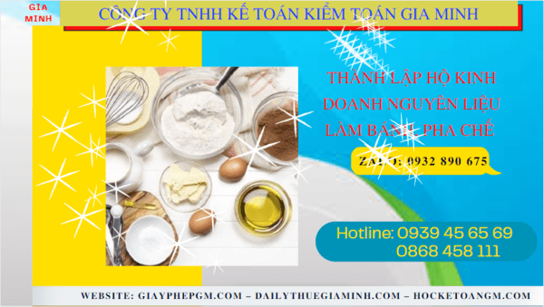 Thành lập hộ kinh doanh nguyên liệu làm bánh, pha chế tại quảng trị 6 Hồ sơ thành lập hộ kinh doanh nguyên liệu làm bánh, pha chế gồm những gì tại Quảng Trị