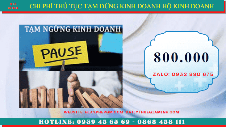 Thủ tục tạm dừng kinh doanh hộ kinh doanh tại Hưng Yên 5 Chi phí tạm dừng kinh doanh hộ kinh doanh tại Hưng Yên