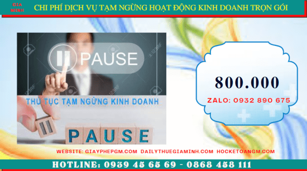 Chi phí thủ tục tạm ngừng kinh doanh công ty tại Hải Dương