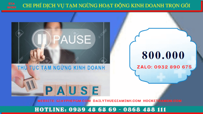 Chi phí thủ tục tạm ngừng kinh doanh công ty tại Nam Định