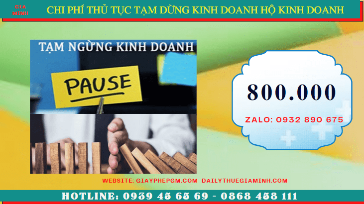 Thủ tục tạm dừng kinh doanh hộ kinh doanh tại TP Hưng Yên 5 Chi phí tạm dừng kinh doanh hộ kinh doanh tại TP Hưng Yên