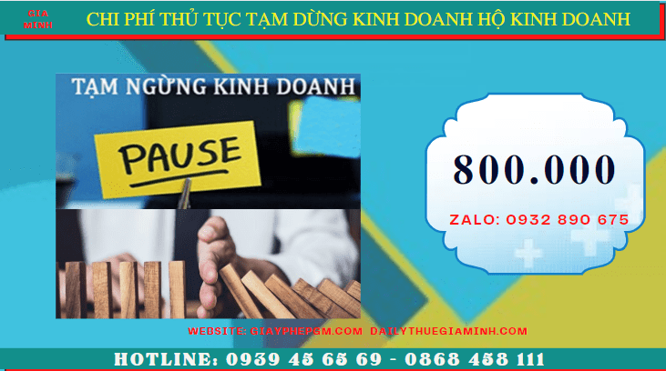 Chi phí tạm dừng kinh doanh hộ kinh doanh tại Yên Bái