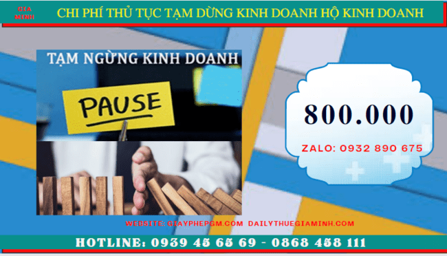 Thủ tục tạm dừng kinh doanh hộ kinh doanh tại Sơn La 5 Chi phí tạm dừng kinh doanh hộ kinh doanh tại Sơn La