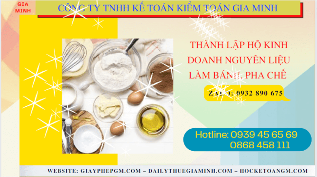 Thành lập hộ kinh doanh nguyên liệu làm bánh, pha chế tại huế 6 Hồ sơ thành lập hộ kinh doanh nguyên liệu làm bánh, pha chế gồm những gì tại Huế