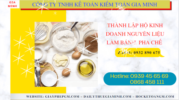 Thành lập hộ kinh doanh nguyên liệu làm bánh, pha chế tại thành phố huế 6 Hồ sơ thành lập hộ kinh doanh nguyên liệu làm bánh, pha chế gồm những gì tại Thành Phố Huế