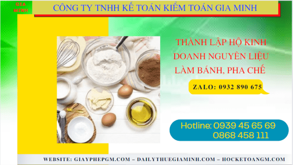 Thành lập hộ kinh doanh nguyên liệu làm bánh, pha chế tại thừa thiên huế 6 Hồ sơ thành lập hộ kinh doanh nguyên liệu làm bánh, pha chế gồm những gì tại Thừa Thiên Huế