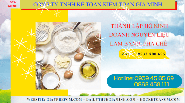 Thành lập hộ kinh doanh nguyên liệu làm bánh, pha chế tại nam định 6 Hồ sơ thành lập hộ kinh doanh nguyên liệu làm bánh, pha chế gồm những gì tại Nam Định