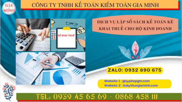 Dịch vụ lập sổ sách kế toán kê khai thuế cho hộ kinh doanh tại Yên Bái