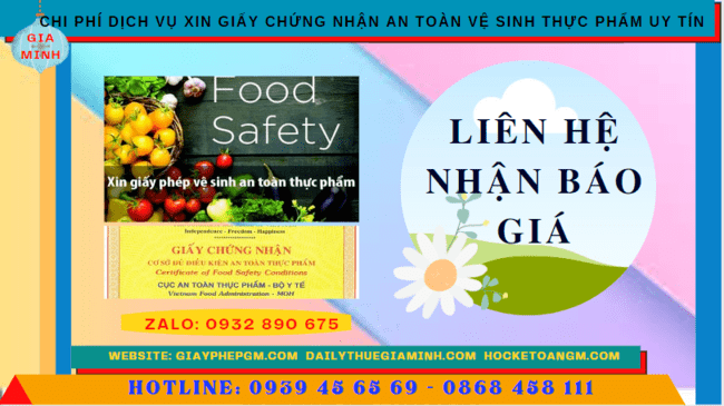 Chi phí dịch xin cấp giấy chứng nhận an toàn vệ sinh thực phẩm tại Cao Bằng