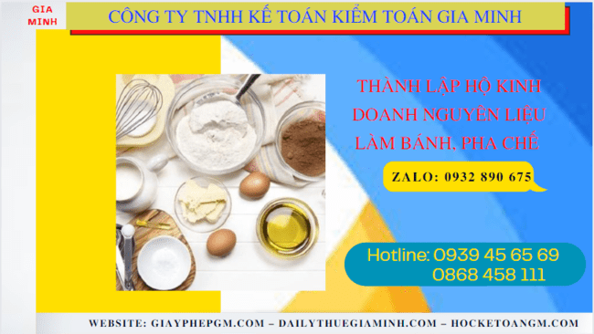 Thành lập hộ kinh doanh nguyên liệu làm bánh, pha chế tại ninh bình 6 Hồ sơ thành lập hộ kinh doanh nguyên liệu làm bánh, pha chế gồm những gì tại Ninh Bình