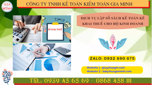 Dịch vụ lập sổ sách kế toán kê khai thuế cho hộ kinh doanh tại TT Huế