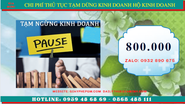 Thủ tục tạm dừng kinh doanh hộ kinh doanh tại Lai Châu 5 Chi phí tạm dừng kinh doanh hộ kinh doanh tại Lai Châu