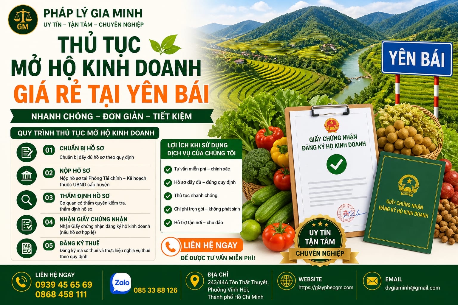 Thủ tục mở hộ kinh doanh giá rẻ tại Yên Bái