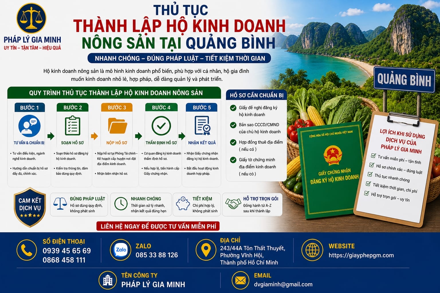 Thành lập hộ kinh doanh nông sản tại Quảng Bình - Dịch vụ nhanh chóng và uy tín 15 Thủ tục thành lập hộ kinh doanh nông sản tại Quảng Bình