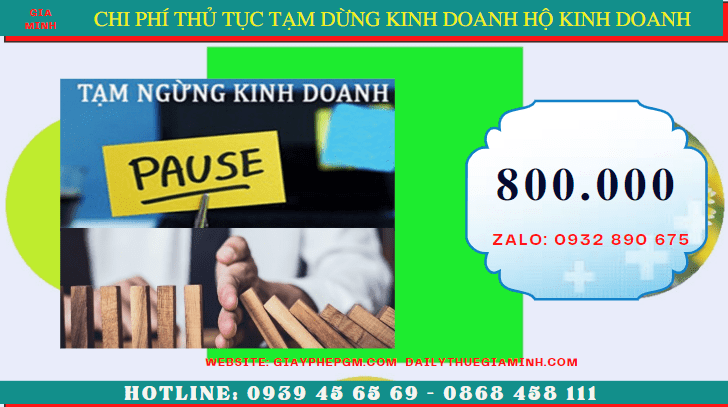 Chi phí tạm dừng kinh doanh hộ kinh doanh tại Hòa Bình