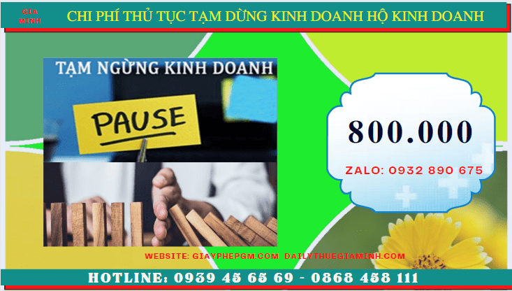 Chi phí tạm dừng kinh doanh hộ kinh doanh tại Điện Biên