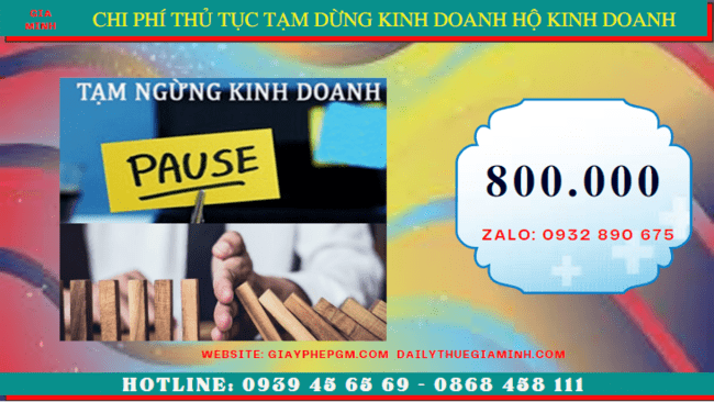 Thủ tục tạm dừng kinh doanh hộ kinh doanh tại Tuyên Quang 5 Chi phí tạm dừng kinh doanh hộ kinh doanh tại Tuyên Quang