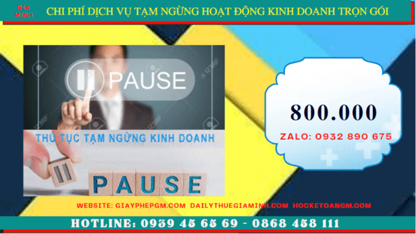 Chi phí thủ tục tạm ngừng kinh doanh công ty tại Lạng Sơn