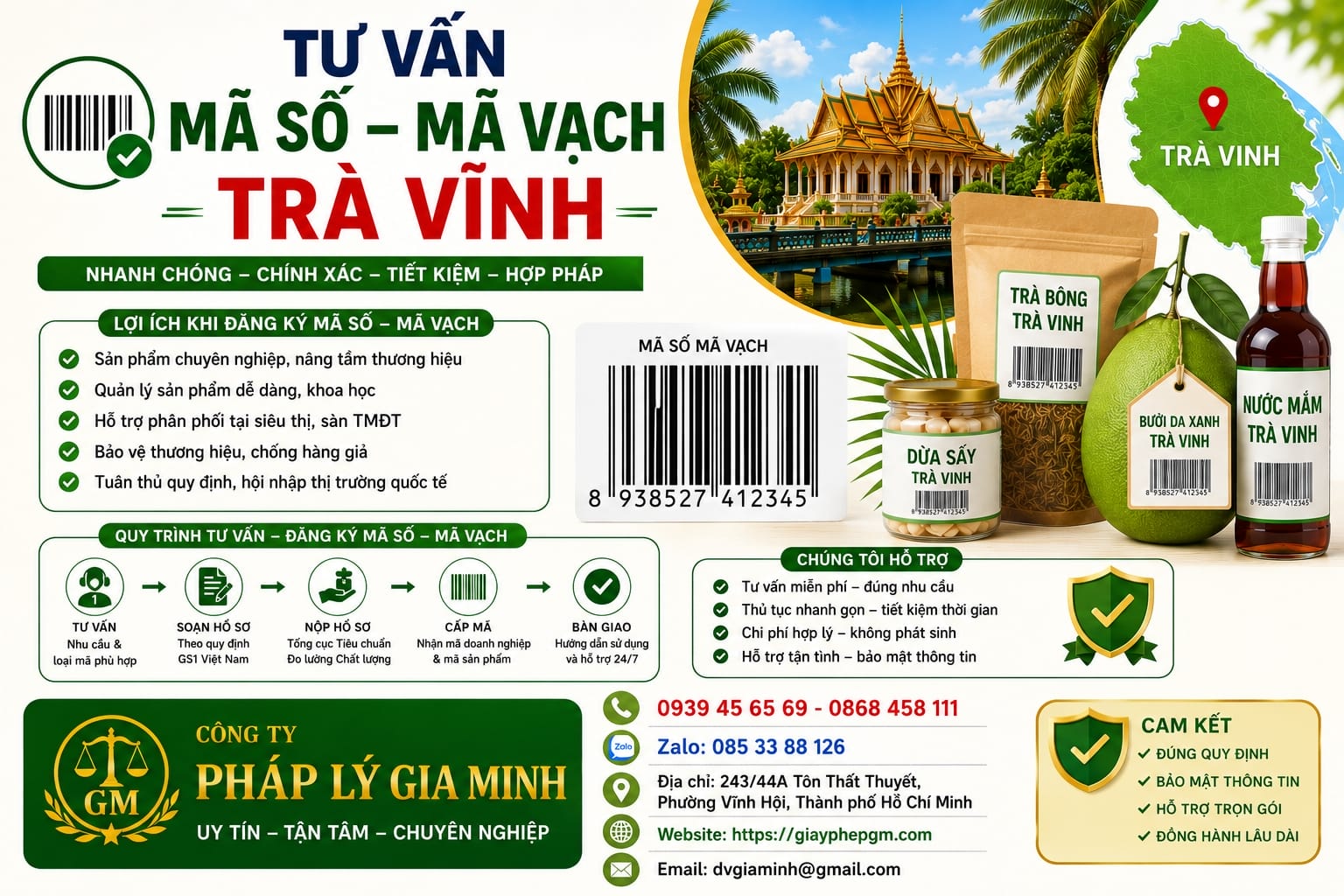 Tư vấn đăng ký mã số mã vạch Trà Vinh