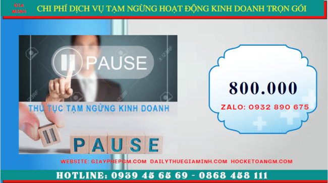 Chi phí thủ tục tạm ngừng kinh doanh công ty tại Phú Quốc
