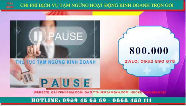 Chi phí thủ tục tạm ngừng kinh doanh công ty tại Nha Trang
