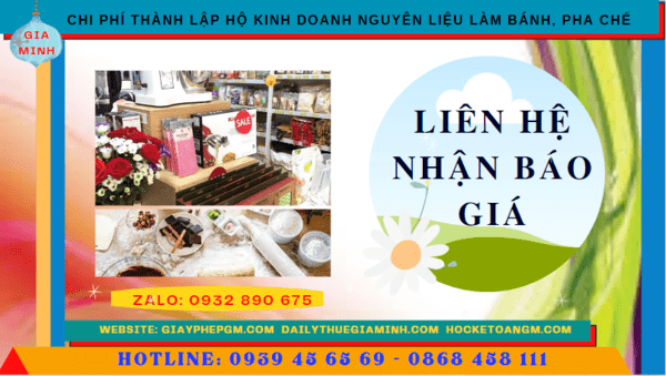 Thành lập hộ kinh doanh nguyên liệu làm bánh, pha chế tại tt huế 5 Chi phí dịch vụ thành lập hộ kinh doanh nguyên liệu làm bánh, pha chế TT Huế