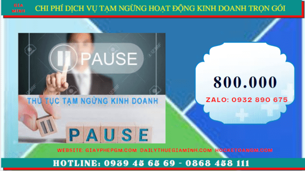 Chi phí thủ tục tạm ngừng kinh doanh công ty tại Quảng Ninh