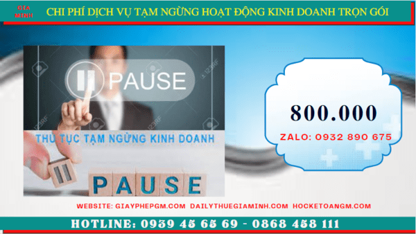 Chi phí thủ tục tạm ngừng kinh doanh công ty tại Điện Biên
