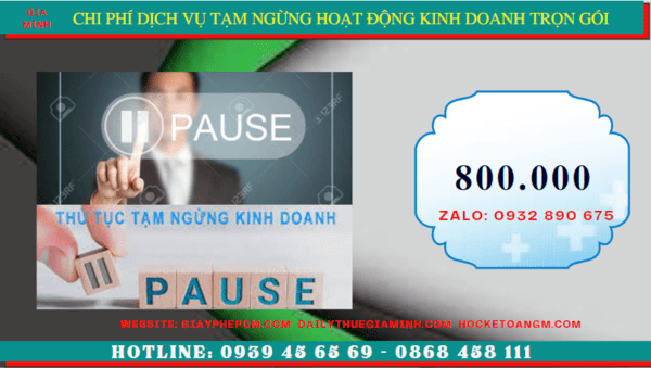 Chi phí thủ tục tạm ngừng kinh doanh công ty tại Hòa Bình